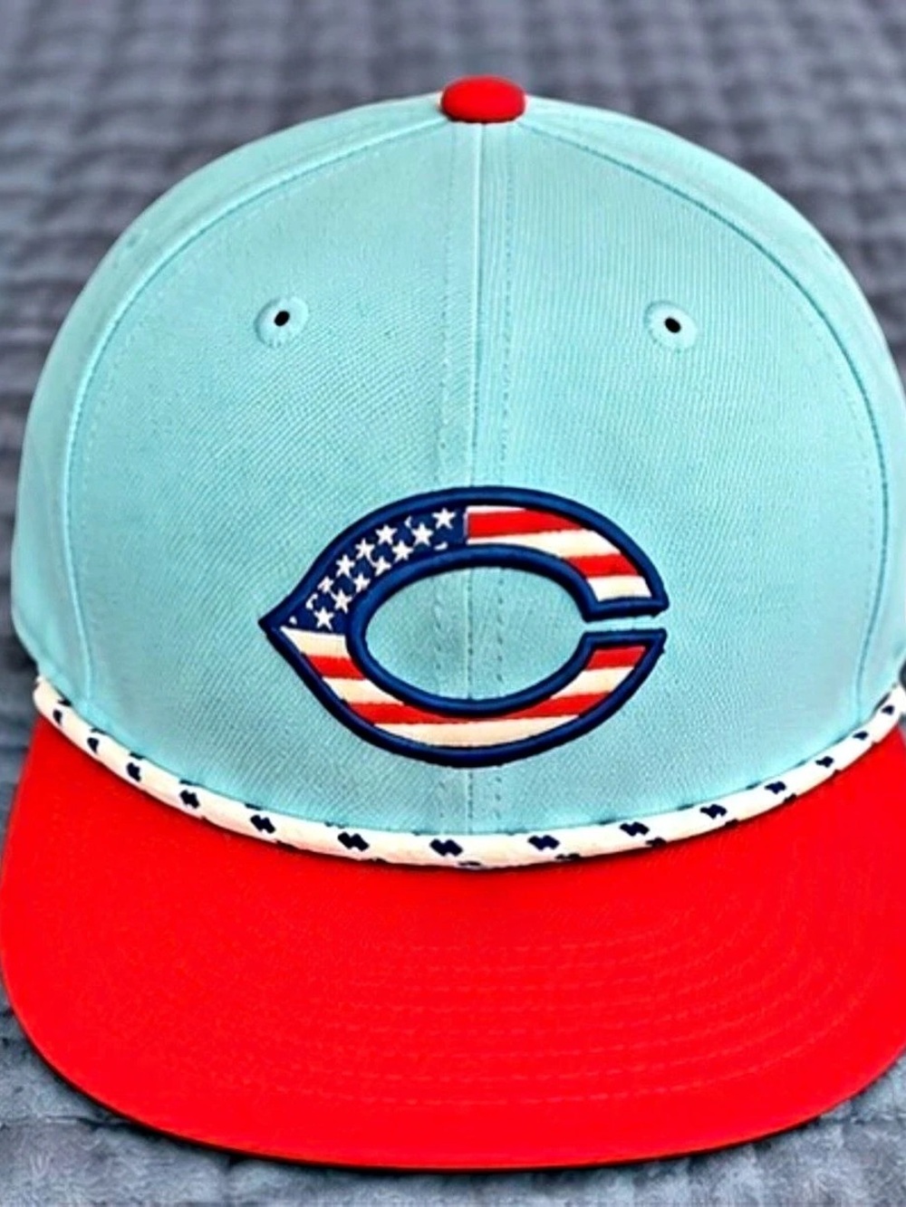 Cincinnati Reds New Era 59FIFTY 4th of July Fitted Hat 7 3/4 Like New